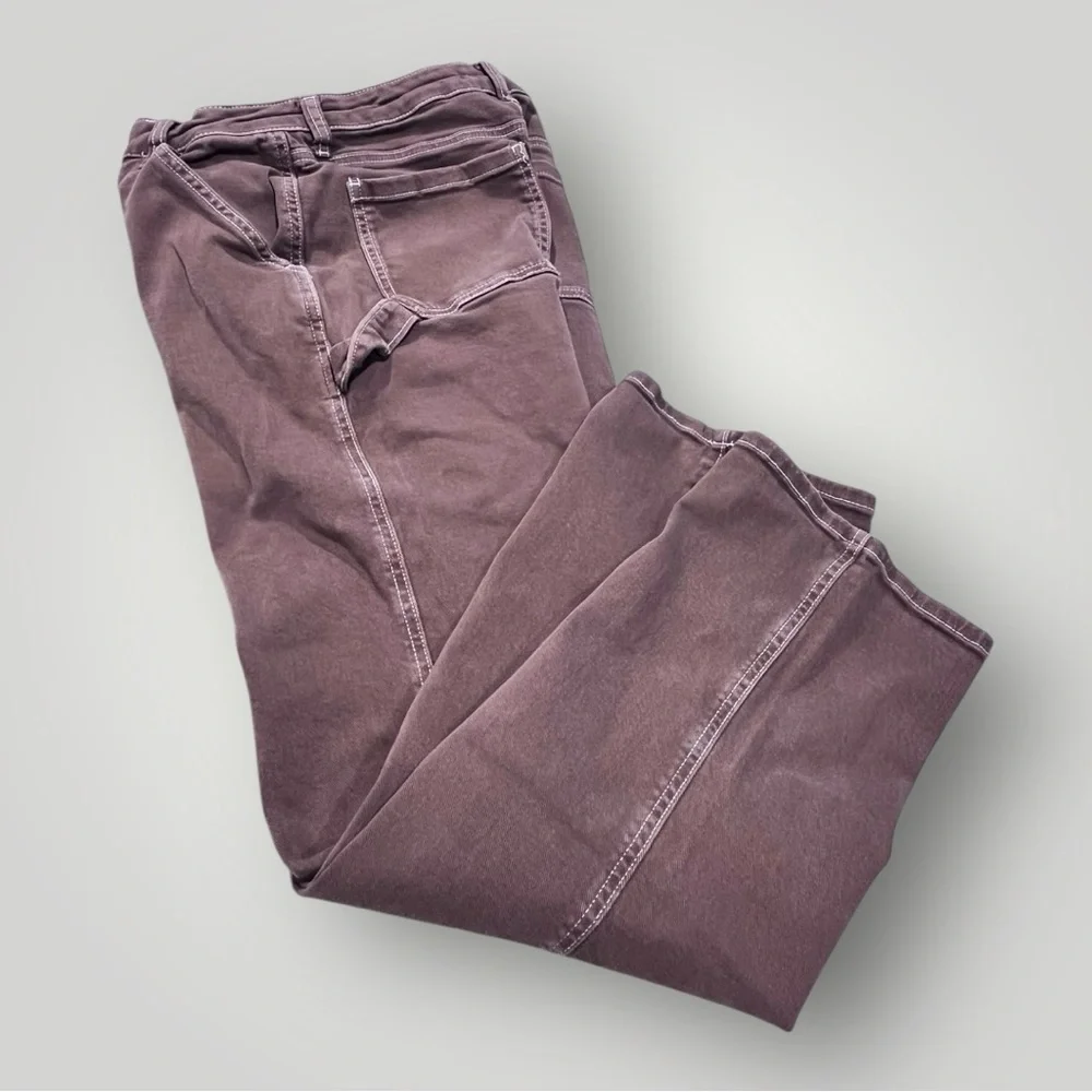 SO Brown Denim Pants Wide Leg - High Waist Carpenter - Picture 5 of 15